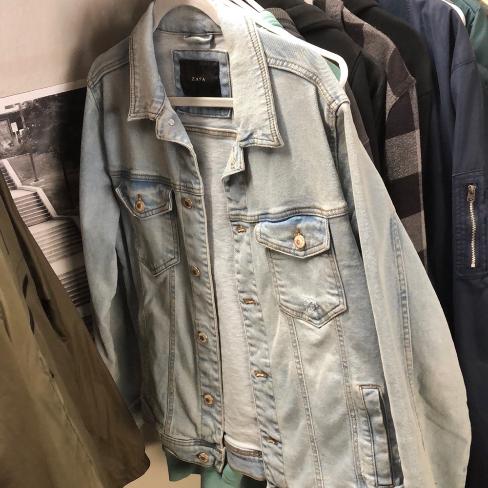 White wash denim jacket unisex